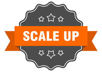 scale up label. scale up isolated seal. sticker. sign