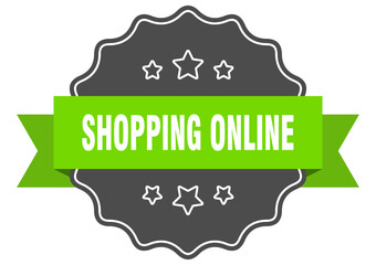 shopping online label. shopping online isolated seal. sticker. sign