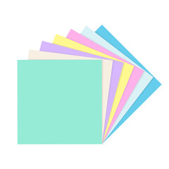 Stack of empty square paper notes. Vector illustration isolated on white background