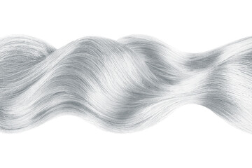 Gray hair in line shape on white background, isolated