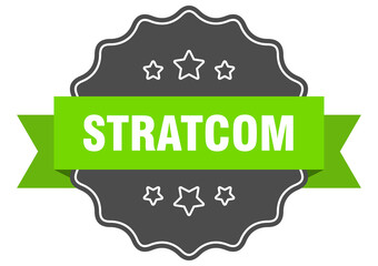 stratcom label. stratcom isolated seal. sticker. sign