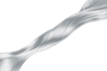 Gray hair in line shape on white background, isolated