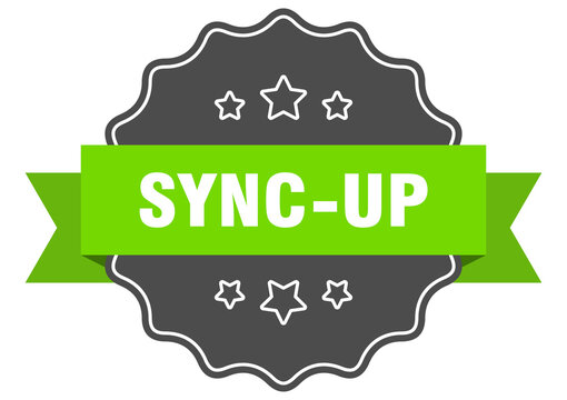 sync-up label. sync-up isolated seal. sticker. sign