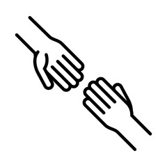 hands support together, human rights day, line icon design