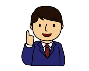 説明するビジネスマンのイラスト