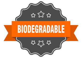 biodegradable label. biodegradable isolated seal. sticker. sign