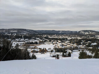 Winter ski hill landscape