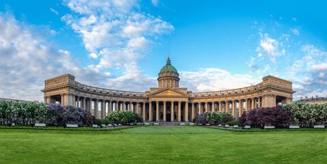 Panorama Of Saint Petersburg. Russia. Kazan Cathedral in summer. Cathedrals Of St. Petersburg....