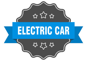 electric car label. electric car isolated seal. sticker. sign