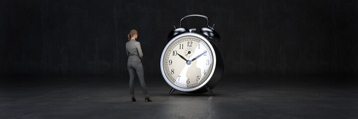 Businessman and the time concept. 3d rendering