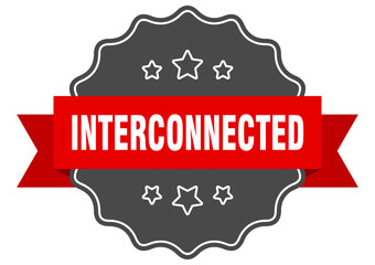 Obraz premium interconnected label. interconnected isolated seal. sticker. sign