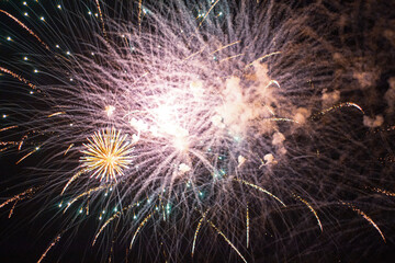 fireworks in the night sky