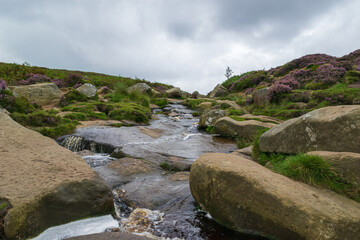 Water on stone in Ilkley Moor