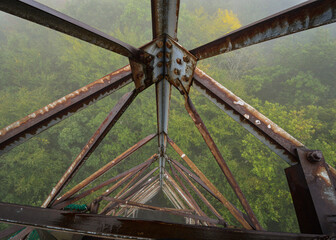 fusty fire tower in fog