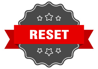 reset label. reset isolated seal. sticker. sign