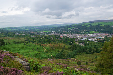 Fototapeta na wymiar panoramic view of the Ilkley in the valley