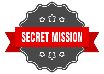 secret mission label. secret mission isolated seal. sticker. sign