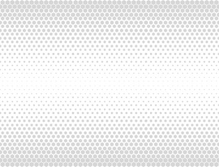 Halftone hexagon abstract background. Black and white vector pattern.