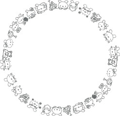 Vector illustration rabbit cartoon design background