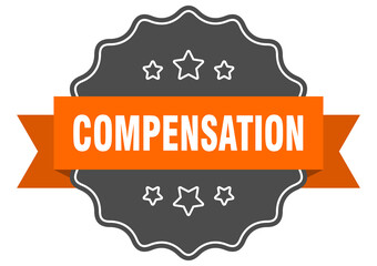 compensation label. compensation isolated seal. sticker. sign