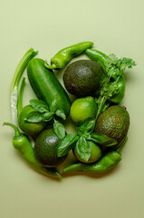 collection of green vegetables on green