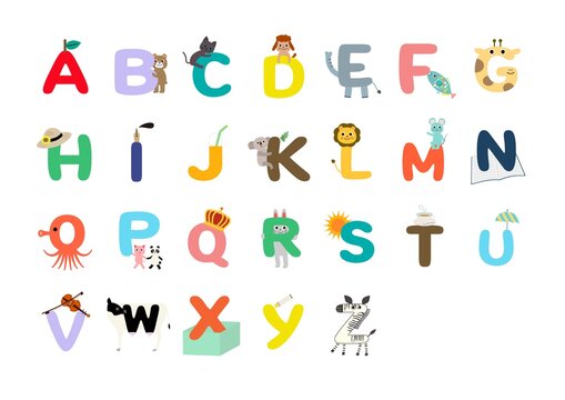 ABC　かわいいアルファベット表　アルファベット一覧表　ポスター　