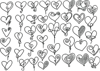 vector heart shape design set