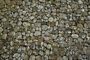 Pile of gray rocks forming a wall background