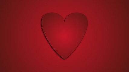 red heart on red background 