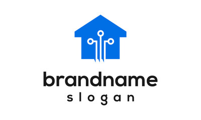 Home technology logo design vector
