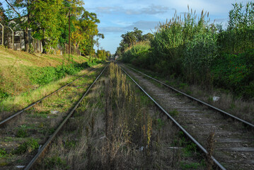 Obraz premium old rail road tracks,Montevideo