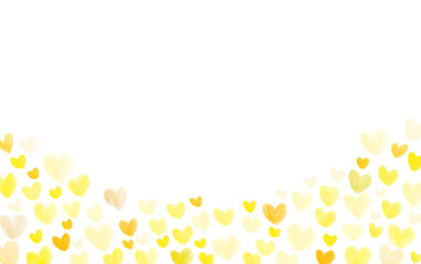 水彩の手描きハートの汎用フレーム