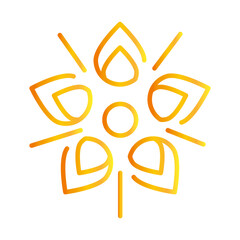 linear flower petals flourish decoration gradient style icon vector