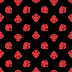 Strawberries seamless repeat pattern background