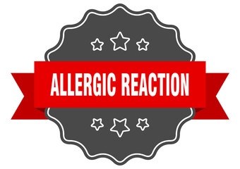 allergic reaction label. allergic reaction isolated seal. sticker. sign