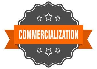 commercialization label. commercialization isolated seal. sticker. sign