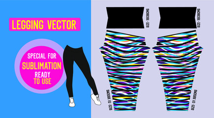 fitness leggings pants vector with mold and ready to use  