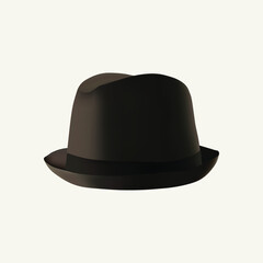 Brown Fedora Hat. Vector Illustration.