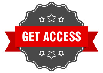 get access label. get access isolated seal. sticker. sign