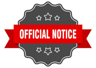 official notice label. official notice isolated seal. sticker. sign