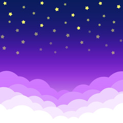 Fototapeta premium 雲の背景 正方形 星空