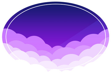 楕円形のフレーム　夜空