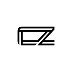 initial letter cz line stroke logo modern