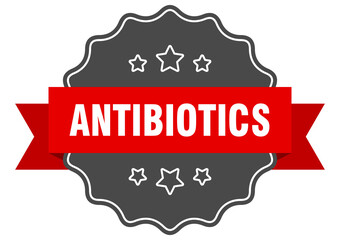 antibiotics label. antibiotics isolated seal. sticker. sign