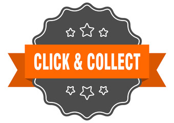 click & collect label. click & collect isolated seal. sticker. sign