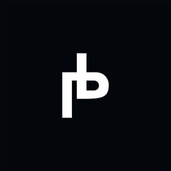 PB or P B letter alphabet logo design in vector format.
