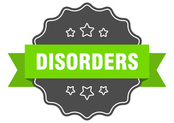 disorders label. disorders isolated seal. sticker. sign