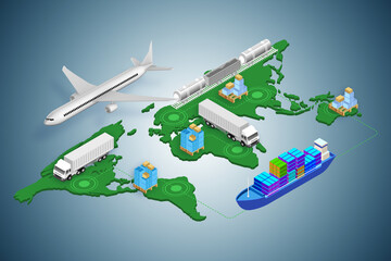 Fototapeta na wymiar Global logistics concept - 3d rendering