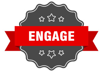 engage label. engage isolated seal. sticker. sign