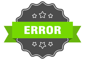 error label. error isolated seal. sticker. sign